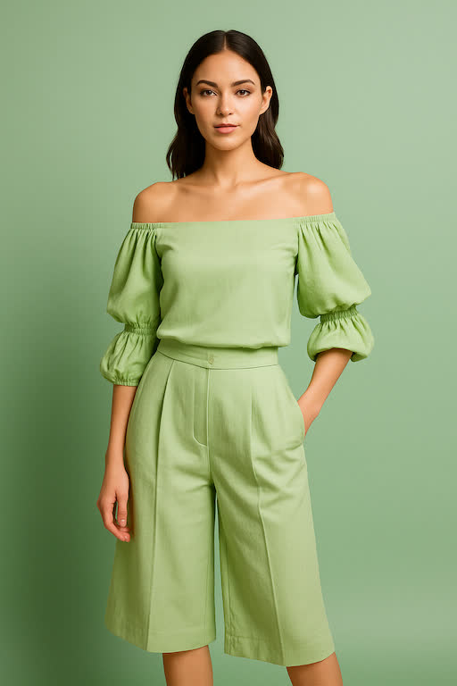 Pistachio green dress design