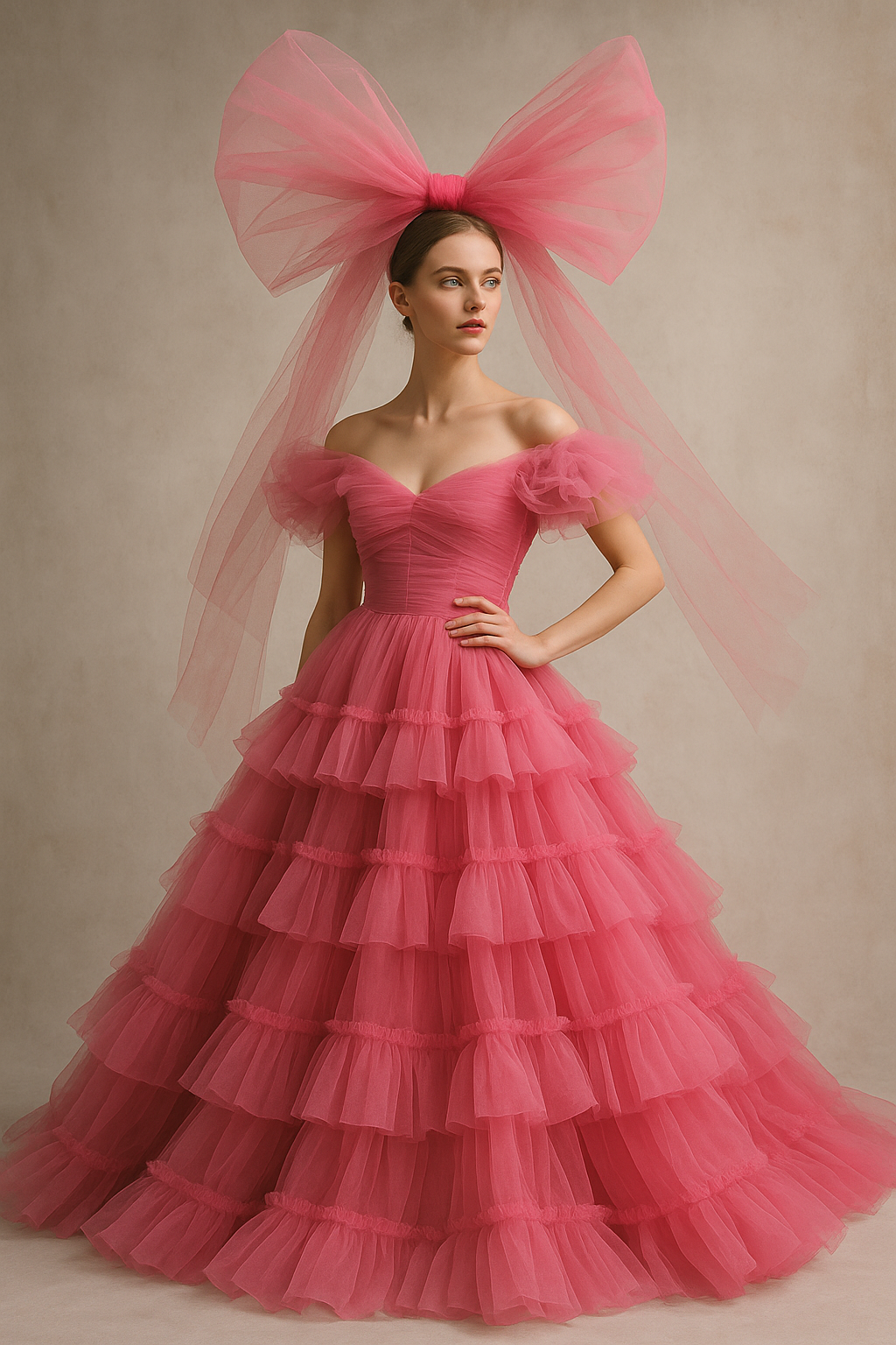 Woman wearing a pink dress
